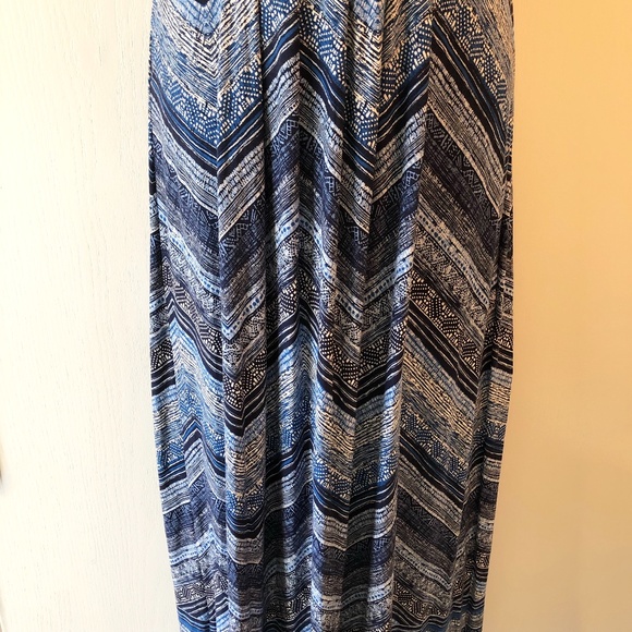 NWT Mario Serrani Maxi Dress in shades of blues and white.  Size: Large - Picture 3 of 11